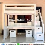 Bunk Bed Anak Remaja Kokoh Minimalis Bawah Meja Belajar