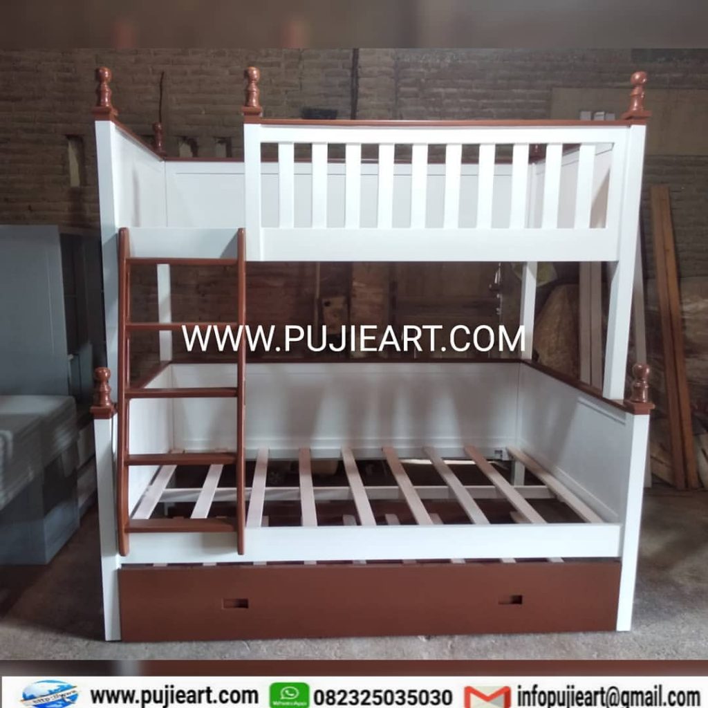 Model Bunk Bed Minimalis Kayu Solid Hemat Ruangan