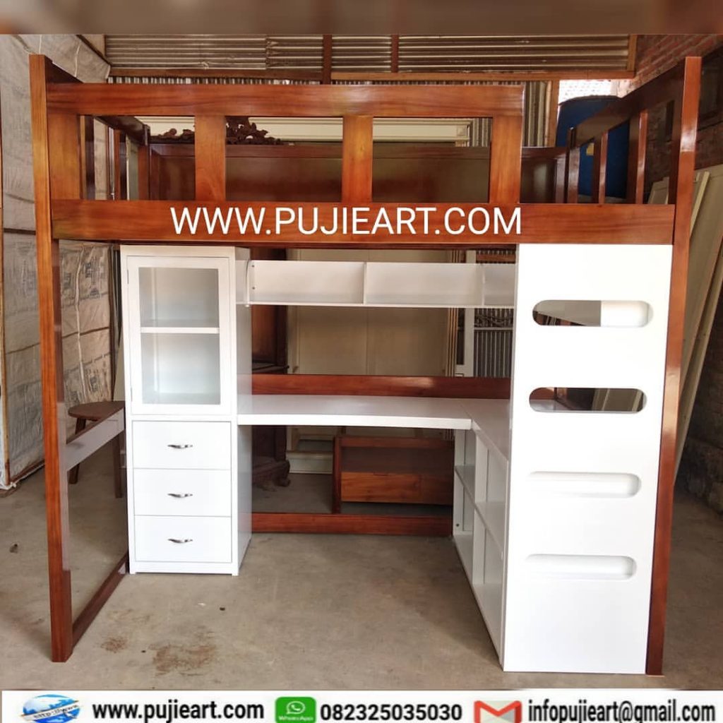 Model Bunk Bed Tingkat Dewasa Multifungsi Bawah Meja Belajar