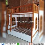 Dipan Anak Tingkat 2 Multifungsi Laci Storage Kayu Solid