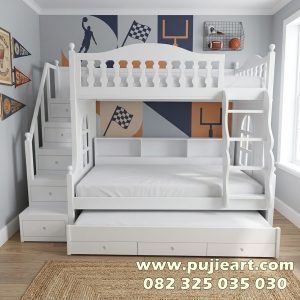 Dipan Tingkat Anak Multifungsi Laci Penyimpanan