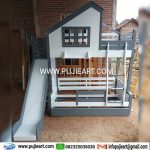 Ranjang 2 Tingkat Bentuk Rumah Dengan Seluncuran