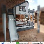 Ranjang 2 Tingkat Bentuk Rumah Dengan Seluncuran
