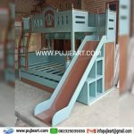 Ranjang Tingkat Kayu Multifungsi Almari Plus Perosotan