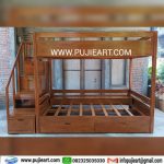 Ranjang Tingkat Minimalis Kayu Solid Kamar Sempit