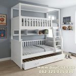 Tempat Tidur 3 Tingkat Minimalis Kokoh Custom Warna