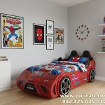 Tempat Tidur Anak Apartemen Bentuk Mobil Karakter Spiderman