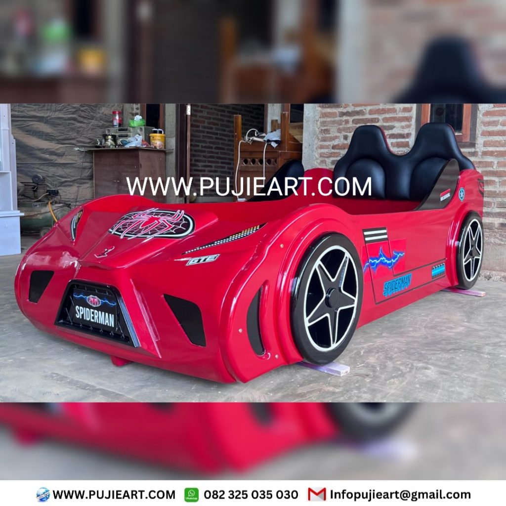 Model Tempat Tidur Anak Apartemen Bentuk Mobil Karakter Spiderman