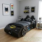 Tempat Tidur Anak Kokoh Kayu Solid Karakter Batman Bentuk Mobil