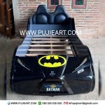 Tempat Tidur Anak Kokoh Kayu Solid Karakter Batman Bentuk Mobil