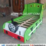 Tempat Tidur Anak Laki-Laki Kayu Solid Karakter Thomas