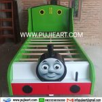 Tempat Tidur Anak Laki-Laki Kayu Solid Karakter Thomas