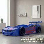Tempat Tidur Anak Laki-laki Warna Biru Bentuk Mobil Balap