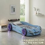 Tempat Tidur Anak Laki-laki Warna Biru Bentuk Mobil Balap