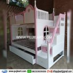 Tempat Tidur Anak Perempuan Dengan Laci Storage Model Tingkat