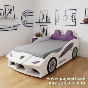 Tempat Tidur Anak Perempuan Hemat Ruangan Bentuk Mobil