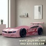 Tempat Tidur Anak Perempuan Warna Pink Bentuk Mobil Sport