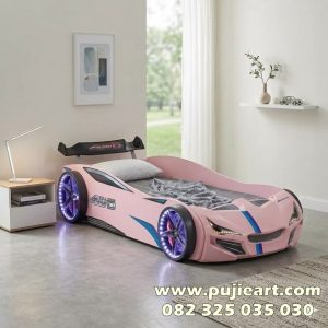 Tempat Tidur Anak Perempuan Warna Pink Bentuk Mobil Sport