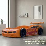 Tempat Tidur Anak Warna Orens Bentuk Mobil Balap