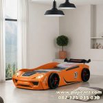 Tempat Tidur Anak Warna Orens Bentuk Mobil Balap