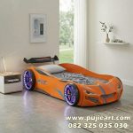 Tempat Tidur Anak Warna Orens Bentuk Mobil Balap