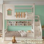 Tempat Tidur Tingkat 3 Minimalis Kayu Solid Kokoh