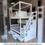 Tempat Tidur Tingkat 3 Minimalis Kayu Solid Kokoh