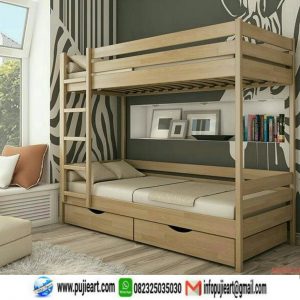 Tempat Tidur Tingkat Kayu Jati Minimalis