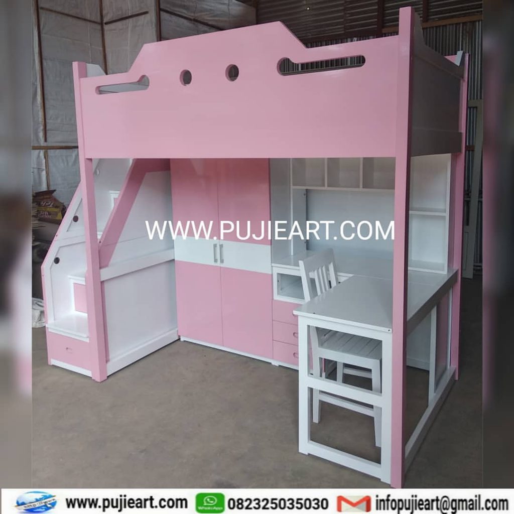 Bed Tingkat Anak Perempuan Meja Belajar