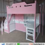 Bed Tingkat Anak Perempuan Bawah Meja Belajar
