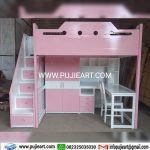 Bed Tingkat Anak Perempuan Bawah Meja Belajar