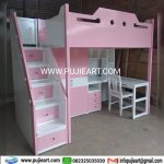 Bed Tingkat Anak Perempuan Bawah Meja Belajar