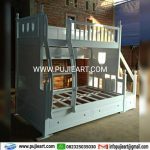 Kasur Tingkat Minimalis Putih Custom Rak Penyimpanan