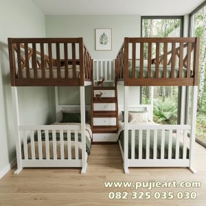 Ranjang Anak Ikea 2 Tingkat Minimalis Kayu Solid