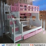 Ranjang Kayu Minimalis Anak Perempuan Bentuk Tingkat
