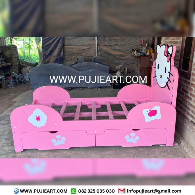Ranjang Laci Anak Karakter Hello Kitty