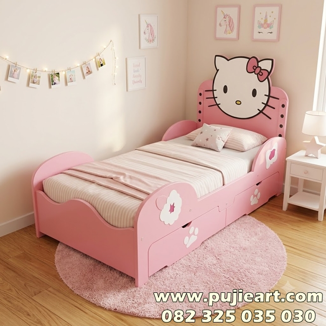 Ranjang Laci Anak Perempuan Karakter Hello Kitty