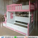 Ranjang Tingkat 3 Anak Perempuan Multifungsi Laci Storage