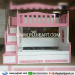 Ranjang Tingkat 3 Anak Perempuan Multifungsi Laci Storage