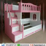 Ranjang Tingkat 3 Anak Perempuan Multifungsi Laci Storage