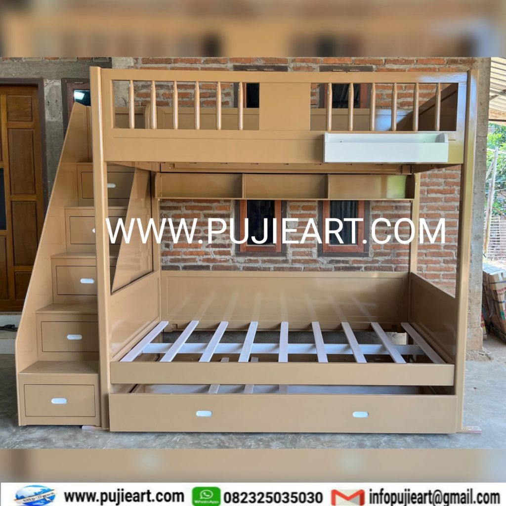 Model Ranjang Tingkat Kokoh Anak Remaja Minimalis Kayu Solid