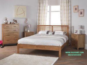 Set Tempat Tidur Minimalis Kayu Jati