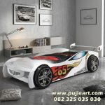 Tempat Tidur Anak Anak Warna Putih Karakter Mobil