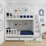 Tempat Tidur Anak Kokoh Minimalis Custom Bentuk Tingkat