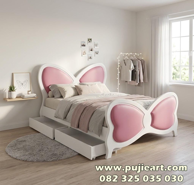 Tempat Tidur Anak Remaja Perempuan Plus Laci Penyimpanan