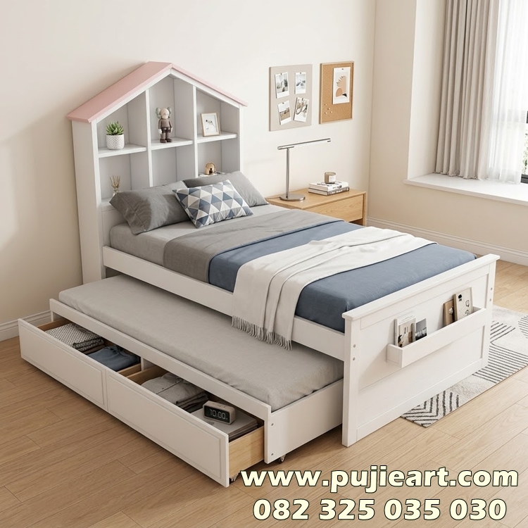 Tempat Tidur Minimalis Multifungsi Rak Buku