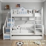 Tempat Tidur Modern 3 Tingkat Kuat Kokoh Dengan Laci Penyimpanan