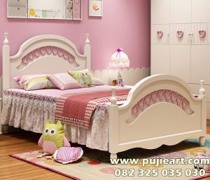 Tempat Tidur Single Anak Perempuan Murah Kayu Solid