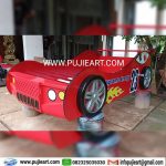 Tempat Tidur Single Kayu Solid Bentuk Mobil