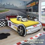 Tempat Tidur Single Kayu Solid Bentuk Mobil